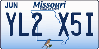 MO license plate YL2X5I