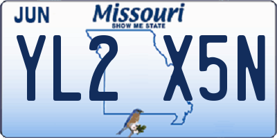 MO license plate YL2X5N