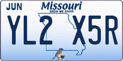 MO license plate YL2X5R