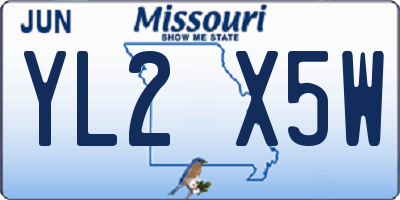 MO license plate YL2X5W