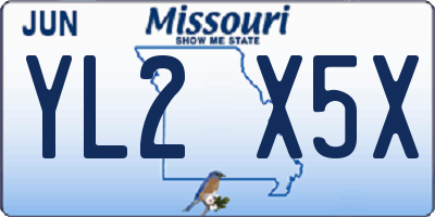 MO license plate YL2X5X