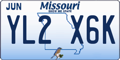 MO license plate YL2X6K