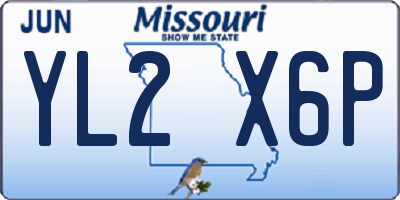 MO license plate YL2X6P