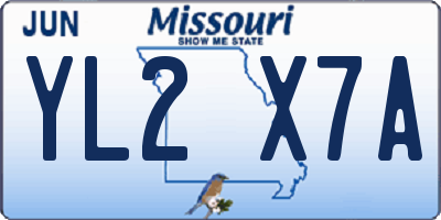 MO license plate YL2X7A