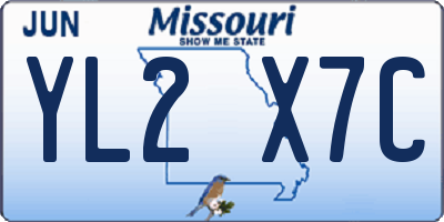 MO license plate YL2X7C