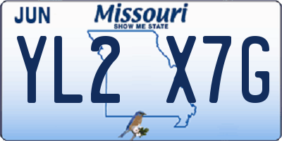 MO license plate YL2X7G