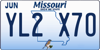 MO license plate YL2X7O
