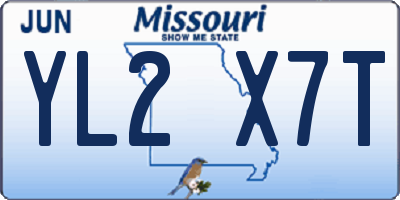 MO license plate YL2X7T