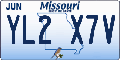 MO license plate YL2X7V
