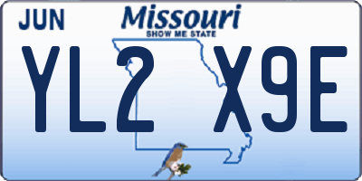 MO license plate YL2X9E