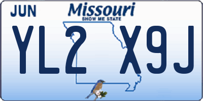 MO license plate YL2X9J