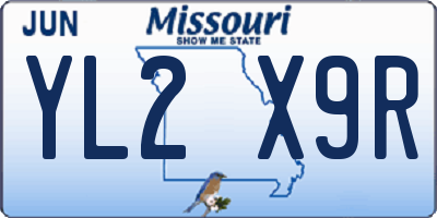 MO license plate YL2X9R