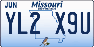 MO license plate YL2X9U