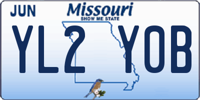 MO license plate YL2Y0B