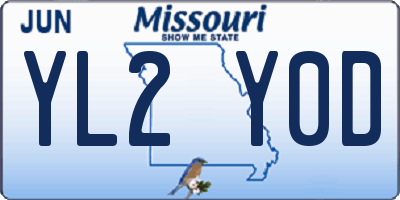 MO license plate YL2Y0D