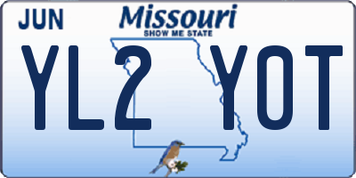 MO license plate YL2Y0T