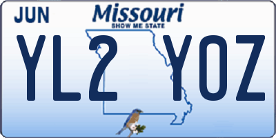 MO license plate YL2Y0Z