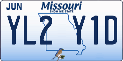 MO license plate YL2Y1D