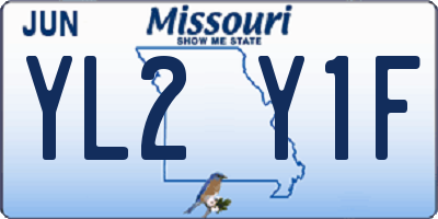 MO license plate YL2Y1F