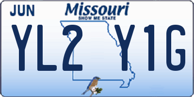 MO license plate YL2Y1G