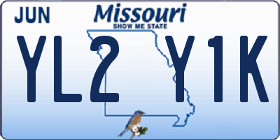 MO license plate YL2Y1K