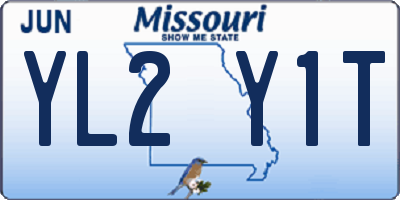 MO license plate YL2Y1T