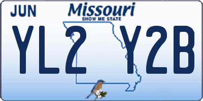 MO license plate YL2Y2B