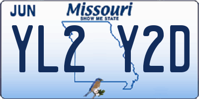 MO license plate YL2Y2D