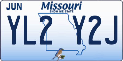 MO license plate YL2Y2J