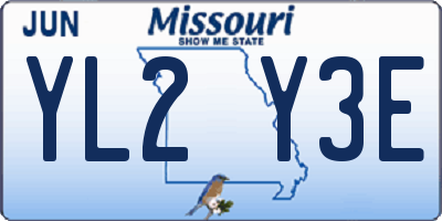 MO license plate YL2Y3E