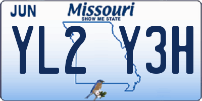 MO license plate YL2Y3H