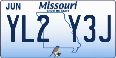 MO license plate YL2Y3J