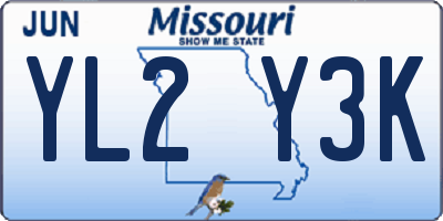 MO license plate YL2Y3K