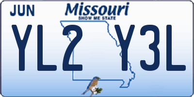 MO license plate YL2Y3L