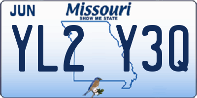 MO license plate YL2Y3Q