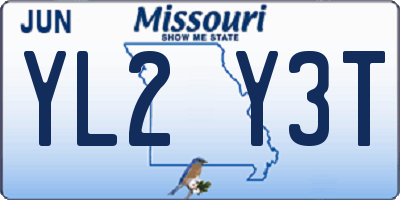 MO license plate YL2Y3T