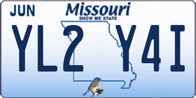 MO license plate YL2Y4I