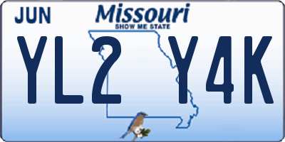 MO license plate YL2Y4K