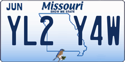 MO license plate YL2Y4W