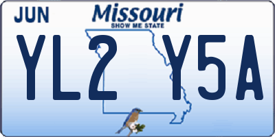 MO license plate YL2Y5A