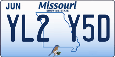 MO license plate YL2Y5D