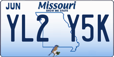 MO license plate YL2Y5K
