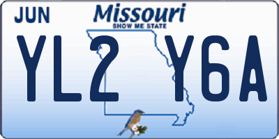 MO license plate YL2Y6A