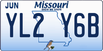 MO license plate YL2Y6B