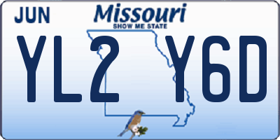 MO license plate YL2Y6D