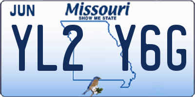 MO license plate YL2Y6G