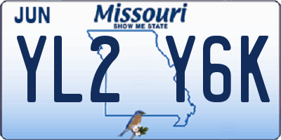 MO license plate YL2Y6K