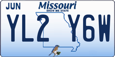 MO license plate YL2Y6W