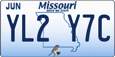 MO license plate YL2Y7C