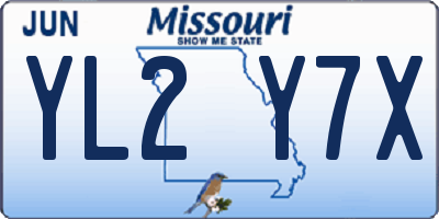 MO license plate YL2Y7X